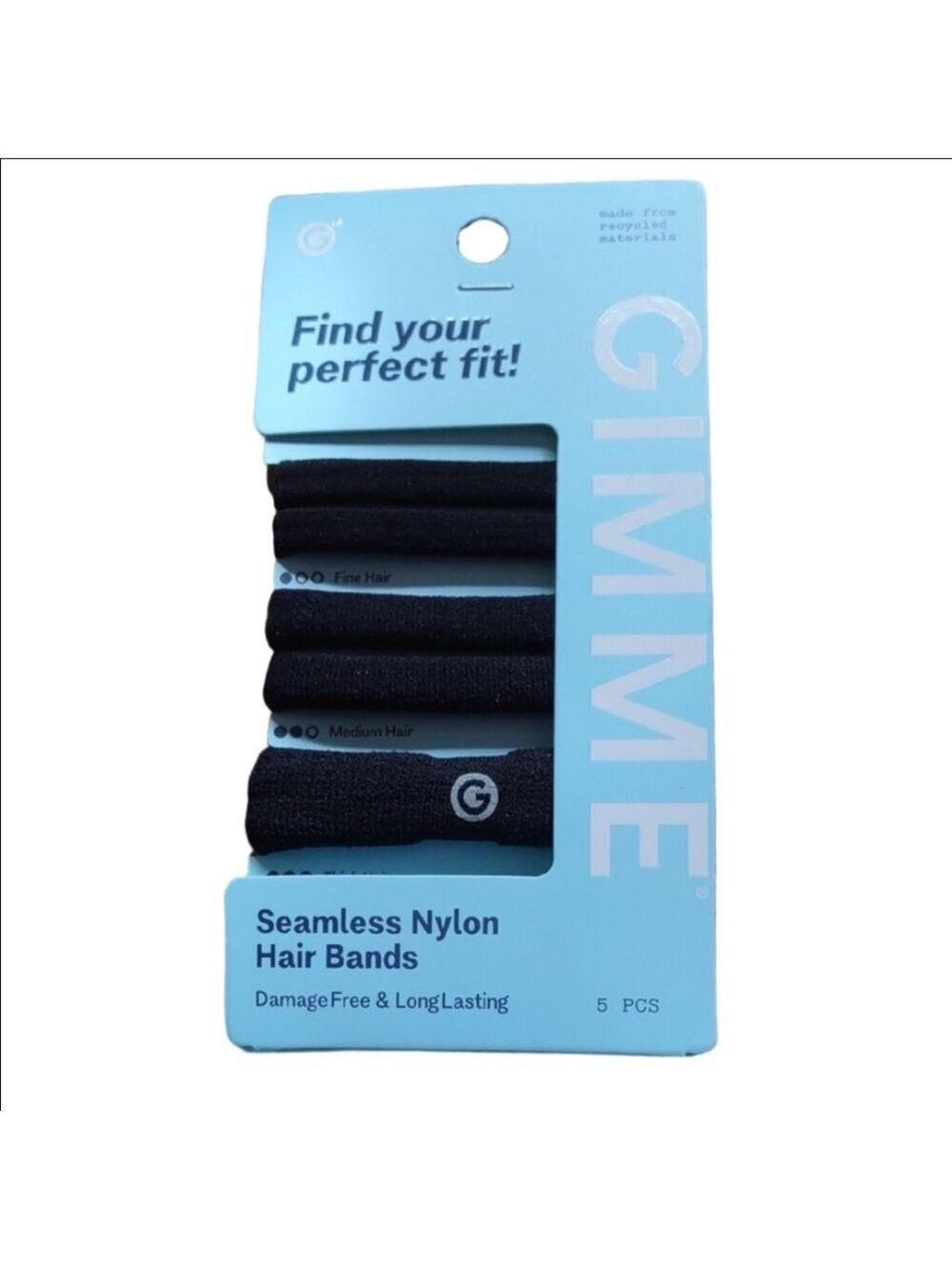Gimme Black Seamless Nylon Hair Bands
